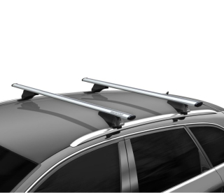 Priečniky Menabo Audi Q8 2019-2024 integrované pozdĺžniky, strieborné tyče