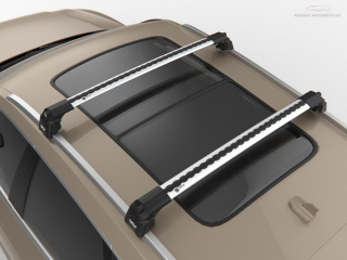 Priečniky Turtle Hyundai Tucson 2015-2020 integrované pozdĺžniky, strieborná tyč